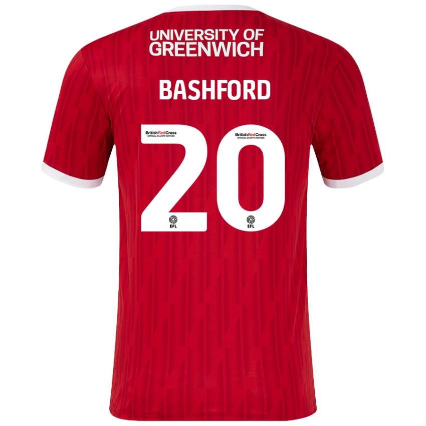 Kinder Mary Bashford #20 Rot Weiß Heimtrikot Trikot 2024/25 T-Shirt