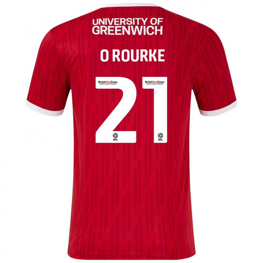 Kinder Sophie O'rourke #21 Rot Weiß Heimtrikot Trikot 2024/25 T-Shirt