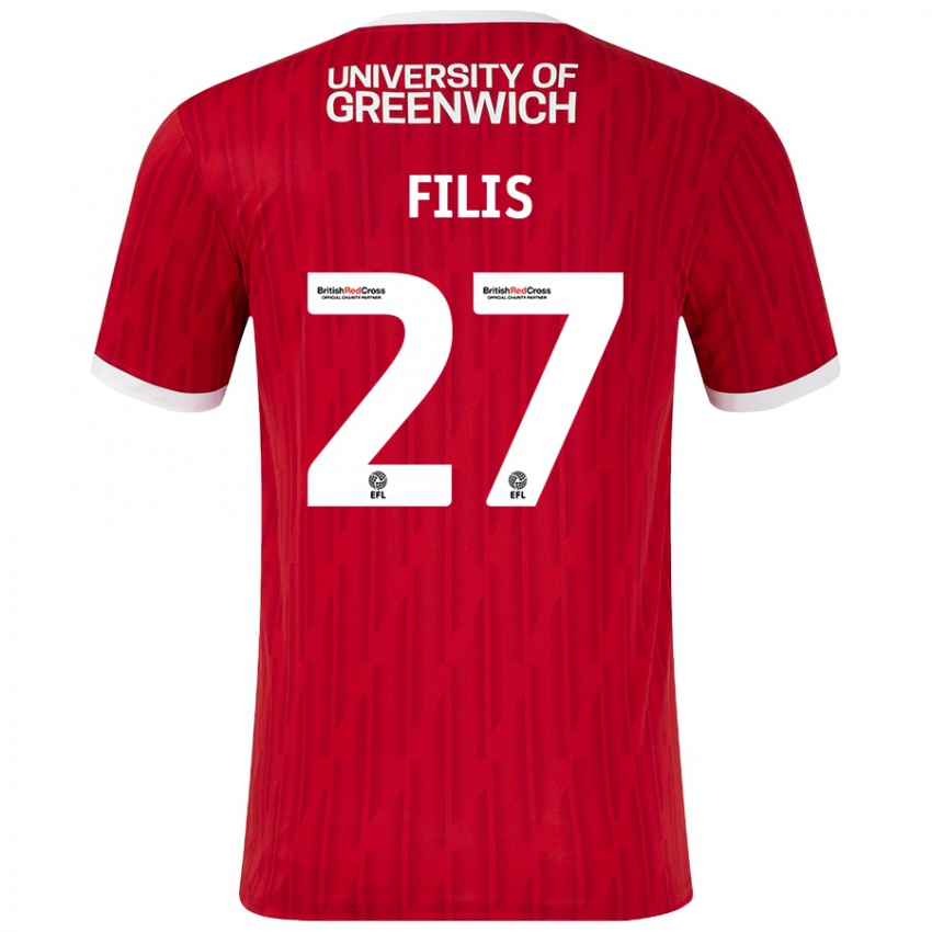 Kinder Melisa Filis #27 Rot Weiß Heimtrikot Trikot 2024/25 T-Shirt