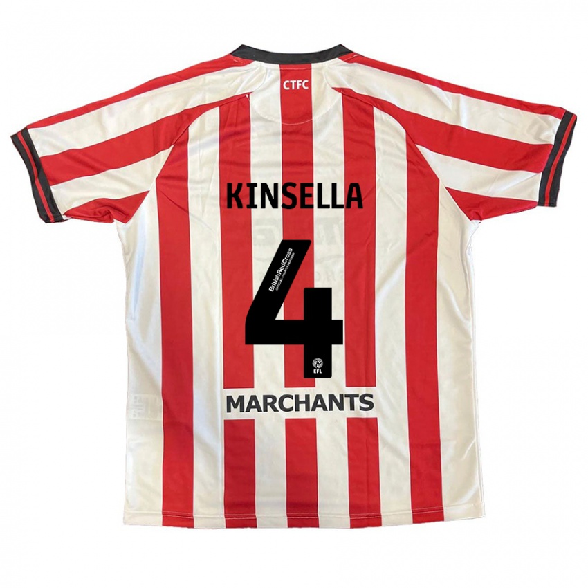 Kinder Liam Kinsella #4 Rot Weiß Heimtrikot Trikot 2024/25 T-Shirt