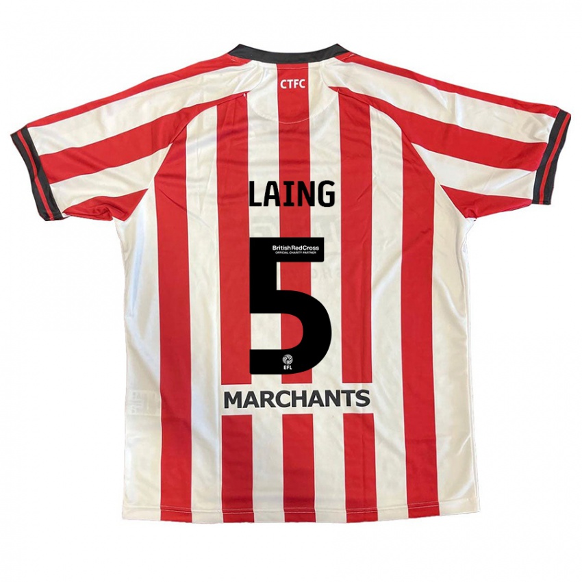 Kinder Levi Laing #5 Rot Weiß Heimtrikot Trikot 2024/25 T-Shirt