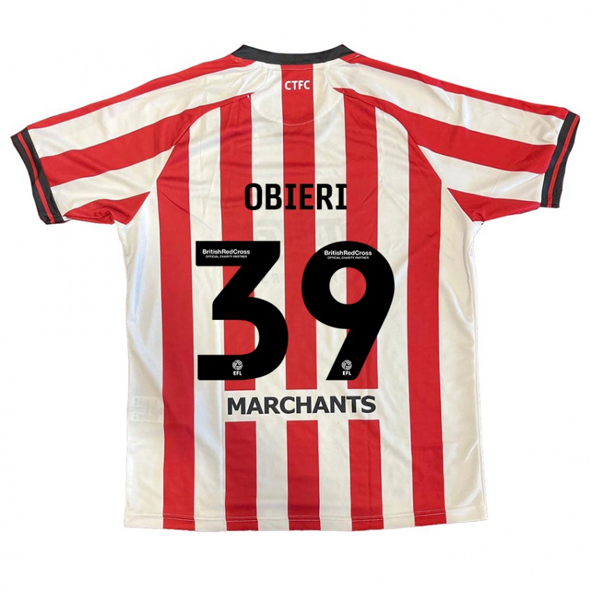 Kinder Sopuruchukwu Obieri #39 Rot Weiß Heimtrikot Trikot 2024/25 T-Shirt