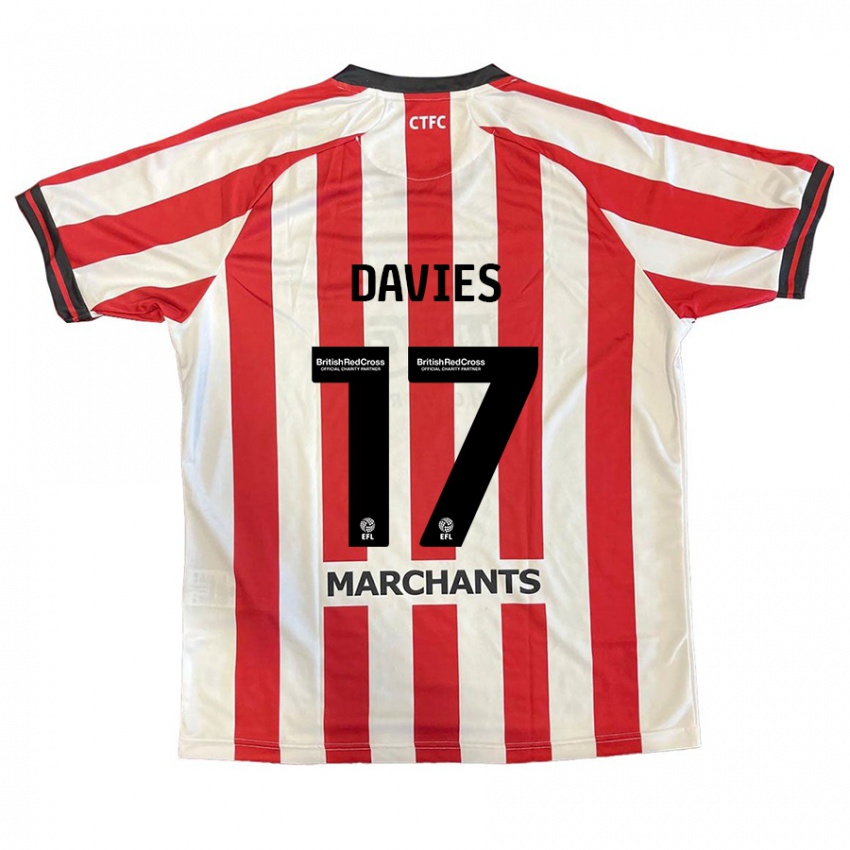 Kinder Annabel Davies #17 Rot Weiß Heimtrikot Trikot 2024/25 T-Shirt