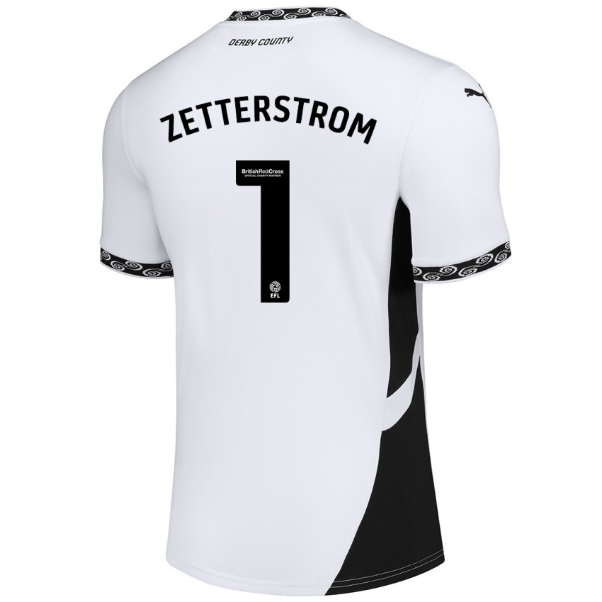 Kinder Jacob Widell Zetterström #1 Weiß Schwarz Heimtrikot Trikot 2024/25 T-Shirt