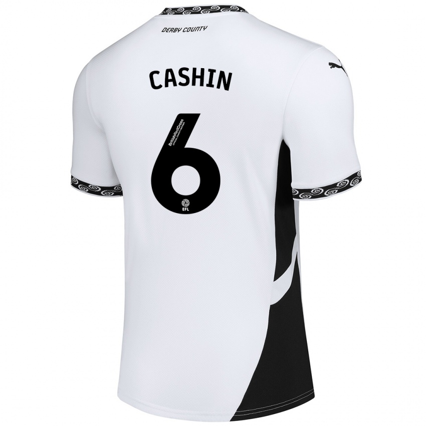 Kinder Eiran Cashin #6 Weiß Schwarz Heimtrikot Trikot 2024/25 T-Shirt