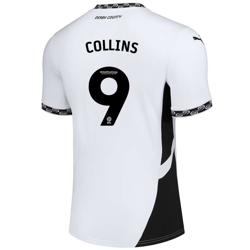 Kinder James Collins #9 Weiß Schwarz Heimtrikot Trikot 2024/25 T-Shirt