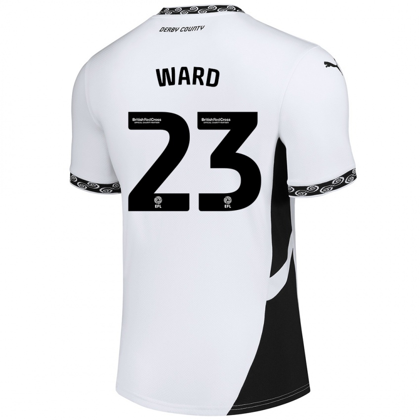 Kinder Joe Ward #23 Weiß Schwarz Heimtrikot Trikot 2024/25 T-Shirt