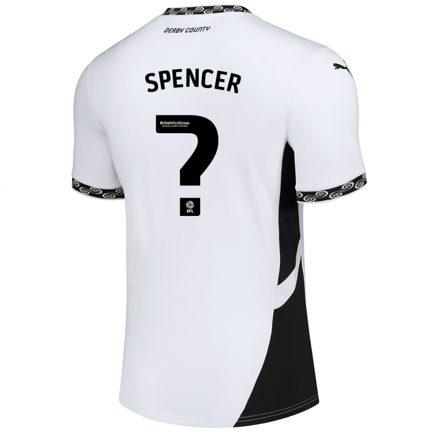 Kinder Morten Spencer #0 Weiß Schwarz Heimtrikot Trikot 2024/25 T-Shirt