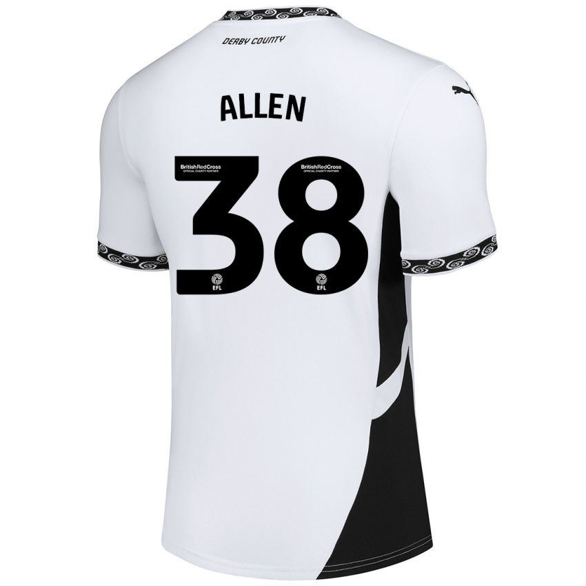 Kinder Cruz Allen #38 Weiß Schwarz Heimtrikot Trikot 2024/25 T-Shirt