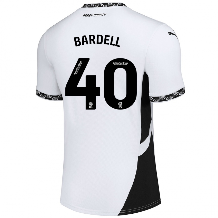 Kinder Max Bardell #40 Weiß Schwarz Heimtrikot Trikot 2024/25 T-Shirt