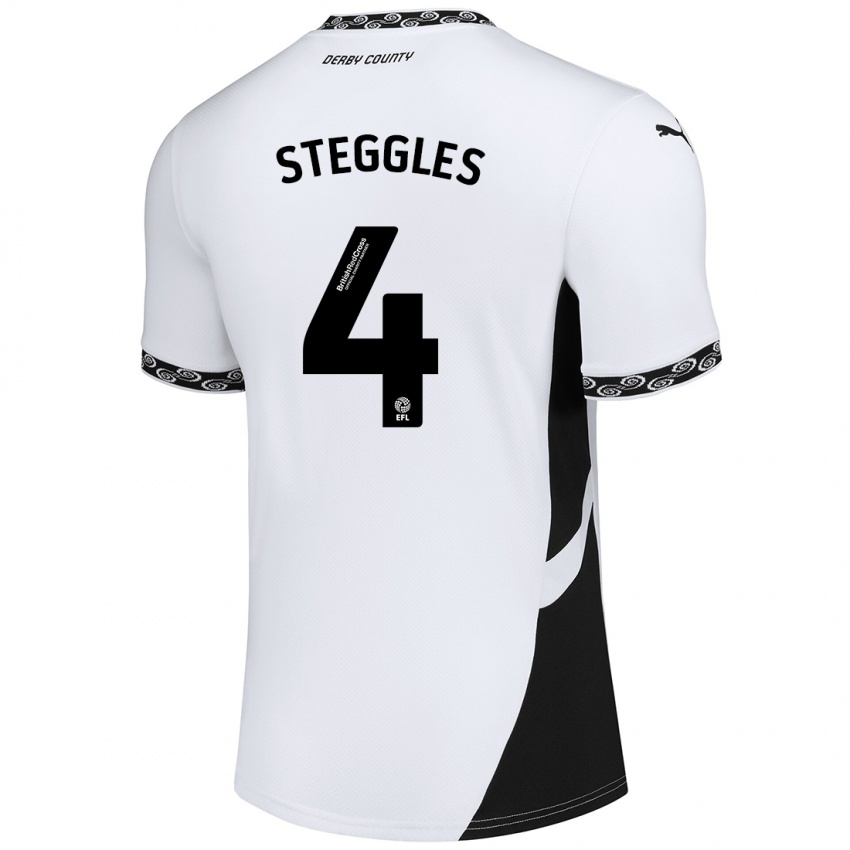 Kinder Charlotte Steggles #4 Weiß Schwarz Heimtrikot Trikot 2024/25 T-Shirt