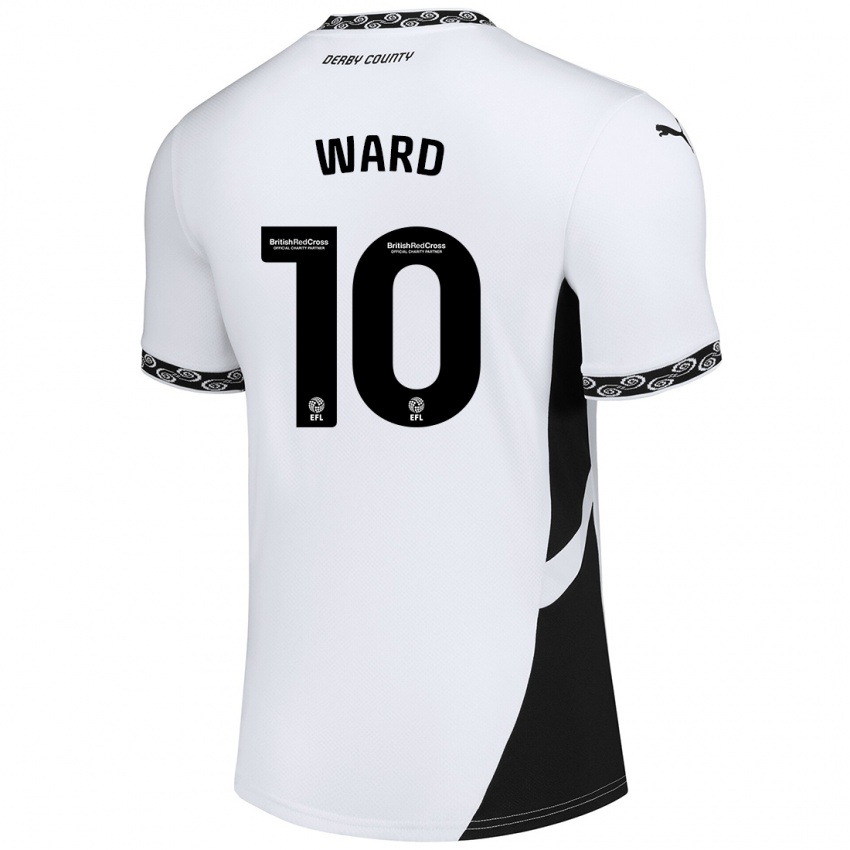 Kinder Hannah Ward #10 Weiß Schwarz Heimtrikot Trikot 2024/25 T-Shirt