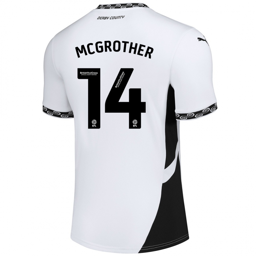 Kinder Becky Mcgrother #14 Weiß Schwarz Heimtrikot Trikot 2024/25 T-Shirt