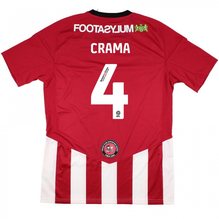 Kinder Tristan Crama #4 Rot Weiß Heimtrikot Trikot 2024/25 T-Shirt