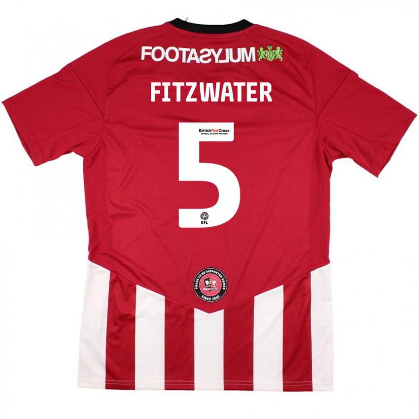 Kinder Jack Fitzwater #5 Rot Weiß Heimtrikot Trikot 2024/25 T-Shirt