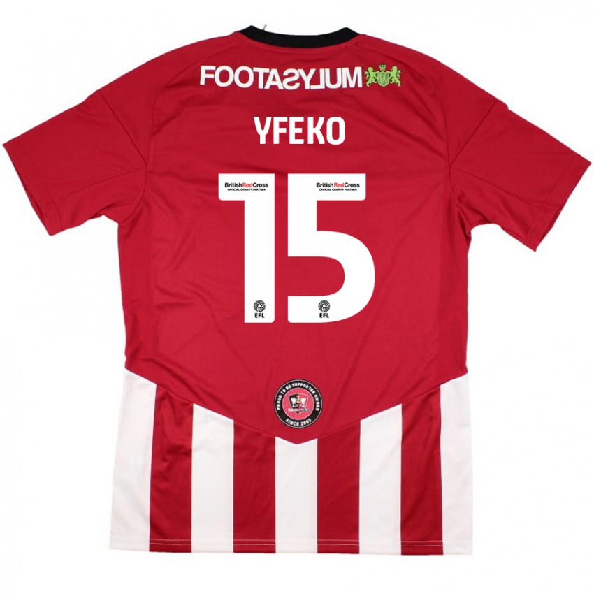 Kinder Johnly Yfeko #15 Rot Weiß Heimtrikot Trikot 2024/25 T-Shirt