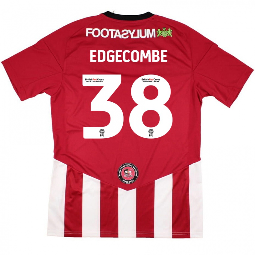 Kinder Max Edgecombe #38 Rot Weiß Heimtrikot Trikot 2024/25 T-Shirt