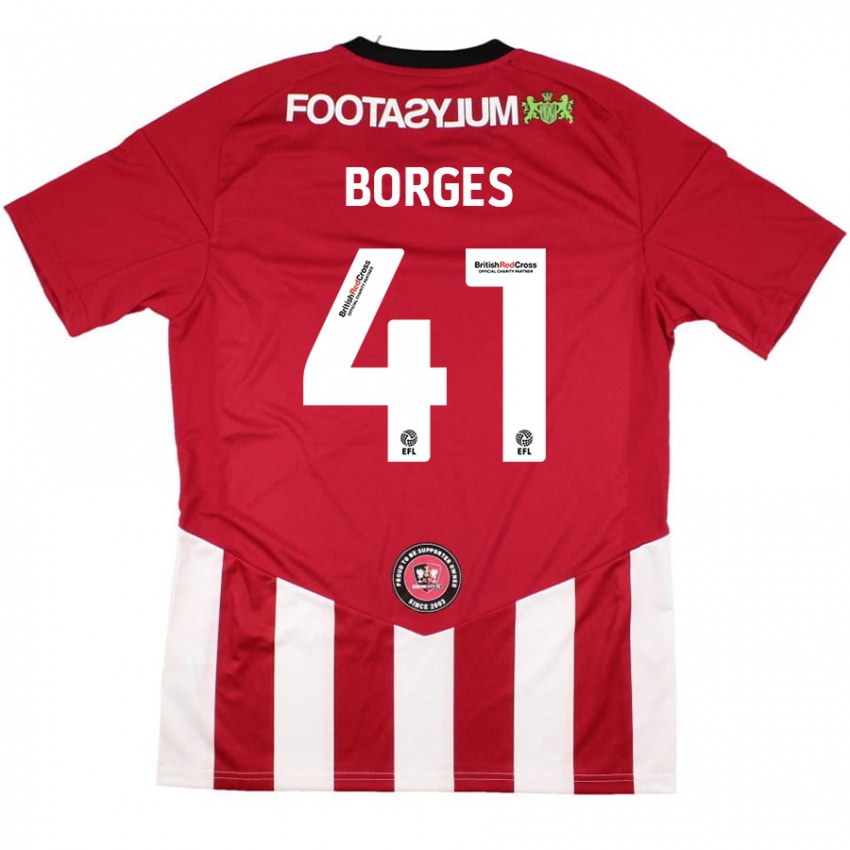 Kinder Pedro Borges #41 Rot Weiß Heimtrikot Trikot 2024/25 T-Shirt