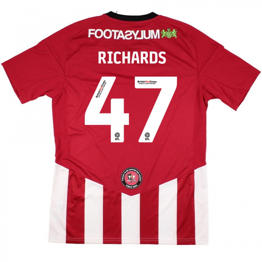 Kinder Jake Richards #47 Rot Weiß Heimtrikot Trikot 2024/25 T-Shirt