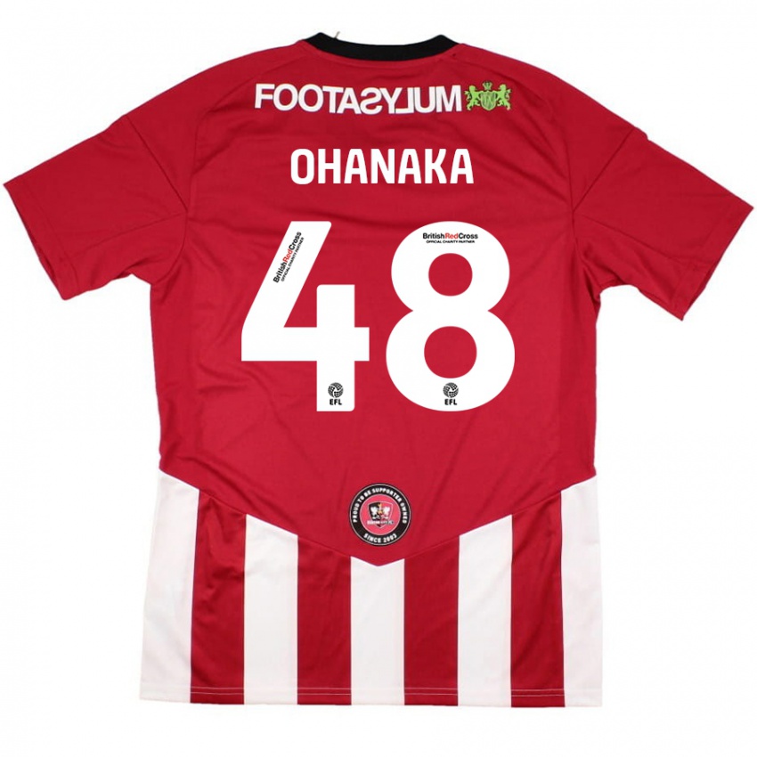 Kinder Santino Ohanaka #48 Rot Weiß Heimtrikot Trikot 2024/25 T-Shirt