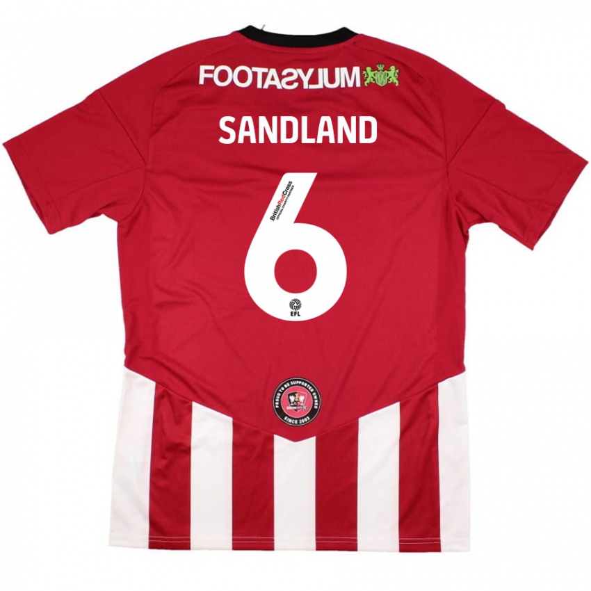 Kinder Jess Sandland #6 Rot Weiß Heimtrikot Trikot 2024/25 T-Shirt