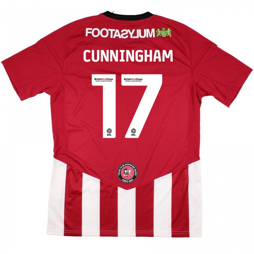 Kinder Zoe Cunningham #17 Rot Weiß Heimtrikot Trikot 2024/25 T-Shirt