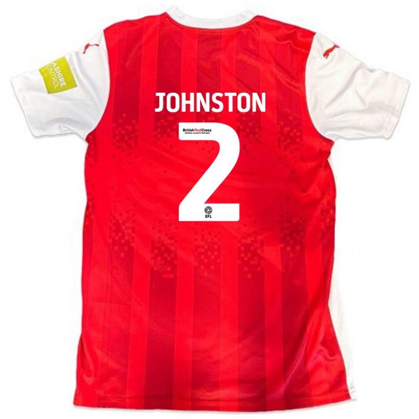 Kinder Carl Johnston #2 Rot Weiß Heimtrikot Trikot 2024/25 T-Shirt