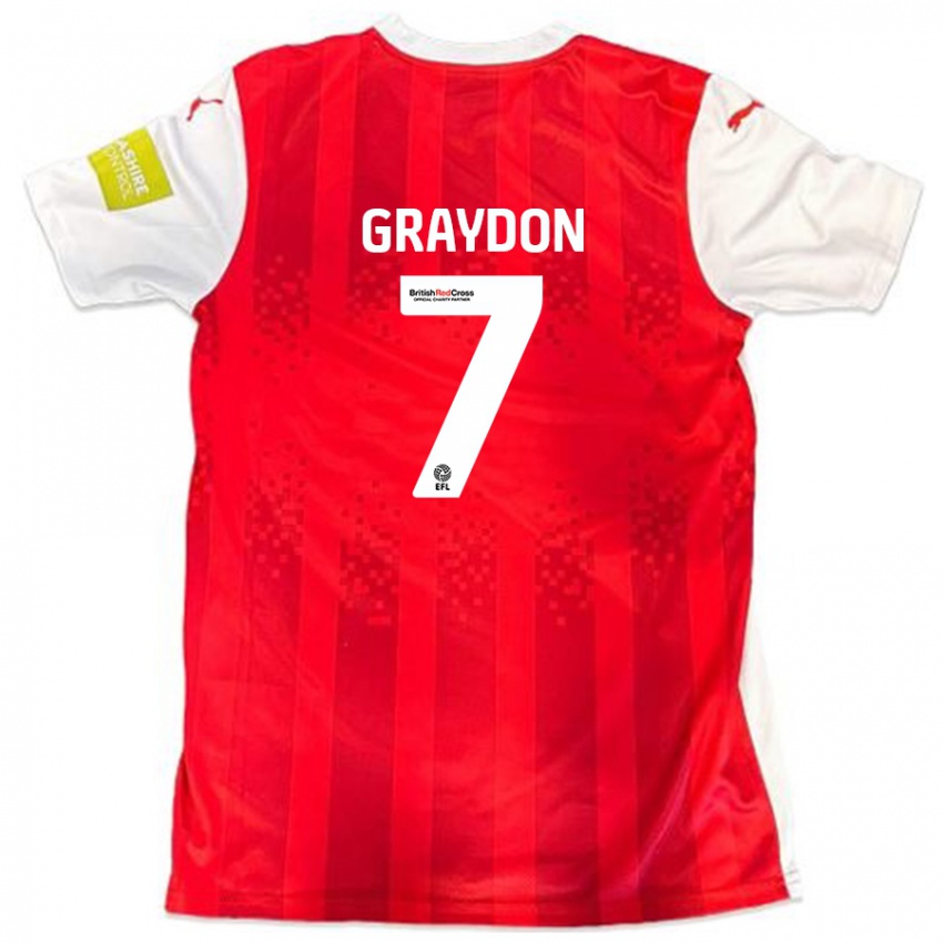 Kinder Ryan Graydon #7 Rot Weiß Heimtrikot Trikot 2024/25 T-Shirt