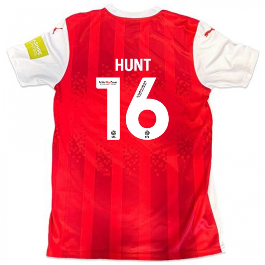 Kinder Mackenzie Hunt #16 Rot Weiß Heimtrikot Trikot 2024/25 T-Shirt