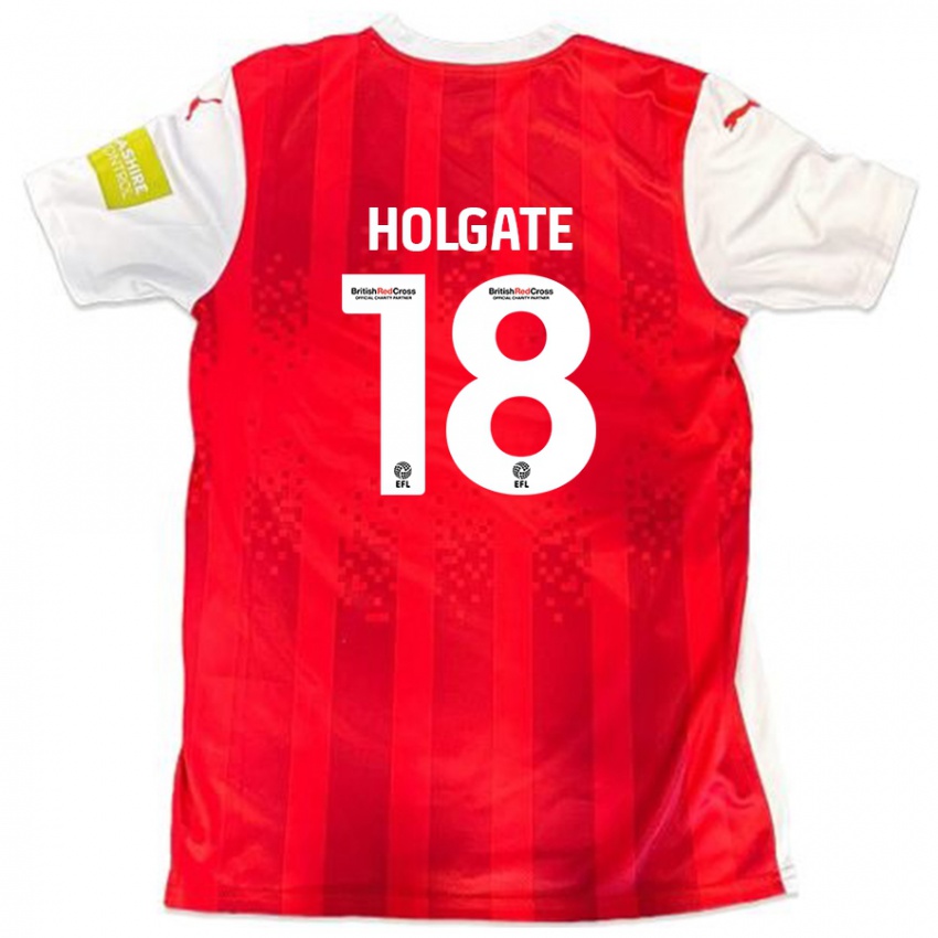 Kinder Harrison Holgate #18 Rot Weiß Heimtrikot Trikot 2024/25 T-Shirt