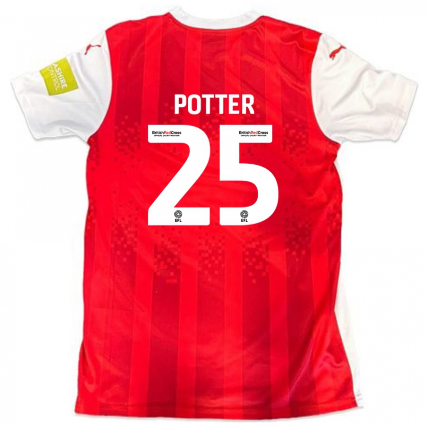 Kinder Finley Potter #25 Rot Weiß Heimtrikot Trikot 2024/25 T-Shirt