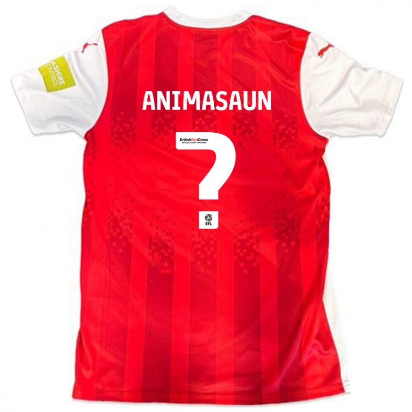 Kinder David Animasaun #0 Rot Weiß Heimtrikot Trikot 2024/25 T-Shirt