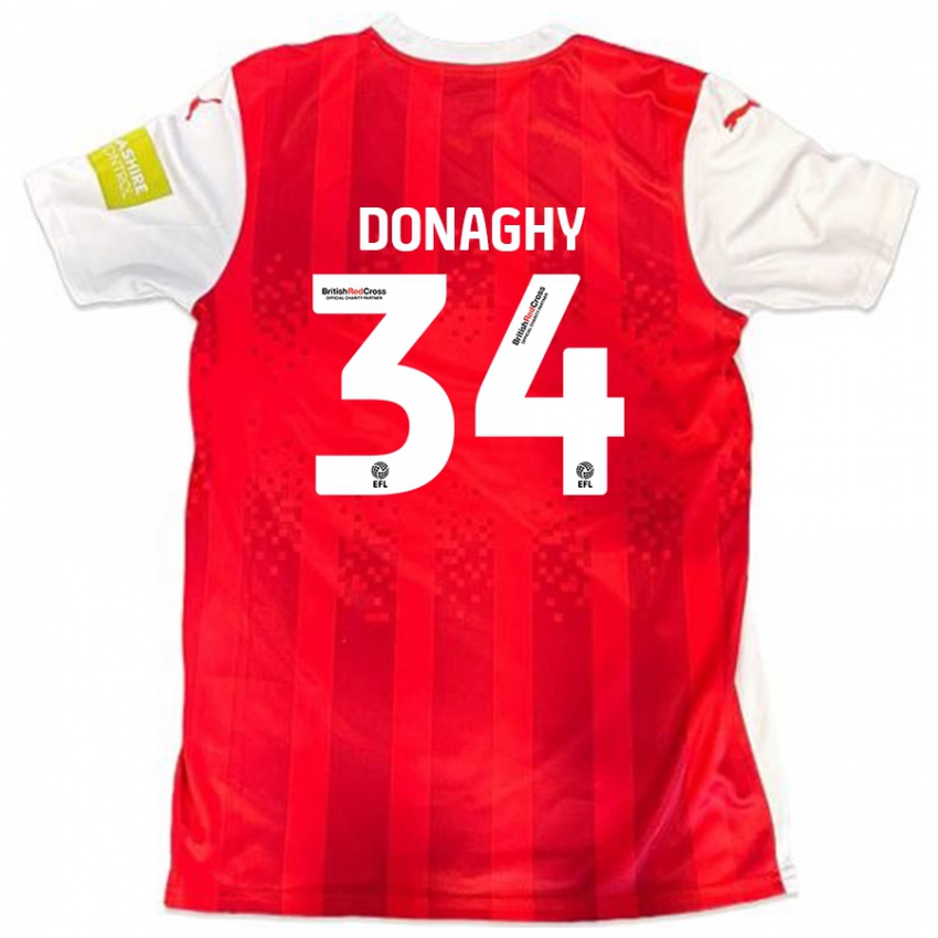 Kinder Tom Donaghy #34 Rot Weiß Heimtrikot Trikot 2024/25 T-Shirt