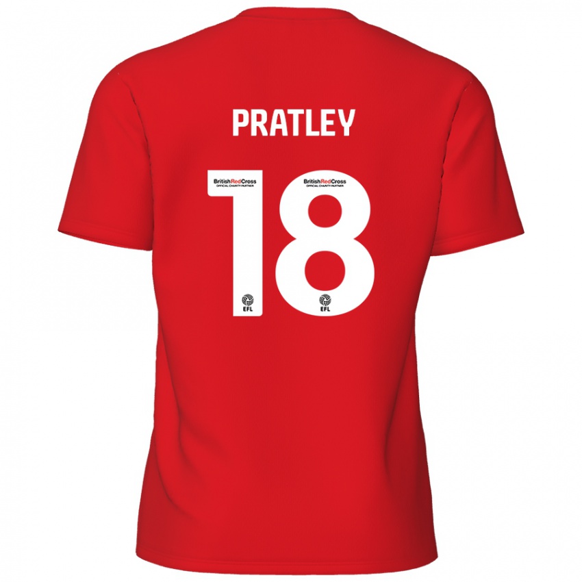 Kinder Darren Pratley #18 Rot Heimtrikot Trikot 2024/25 T-Shirt