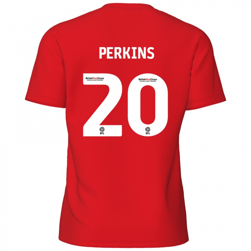 Kinder Sonny Perkins #20 Rot Heimtrikot Trikot 2024/25 T-Shirt