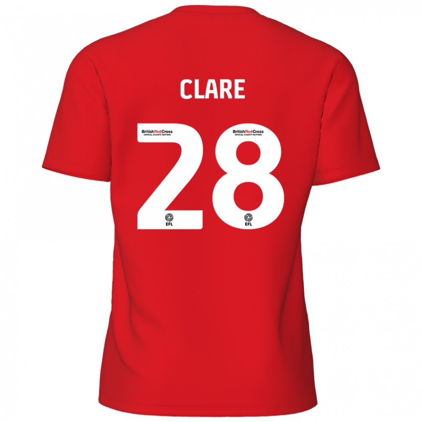 Kinder Sean Clare #28 Rot Heimtrikot Trikot 2024/25 T-Shirt