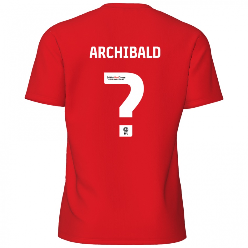 Kinder Aaron Archibald #0 Rot Heimtrikot Trikot 2024/25 T-Shirt