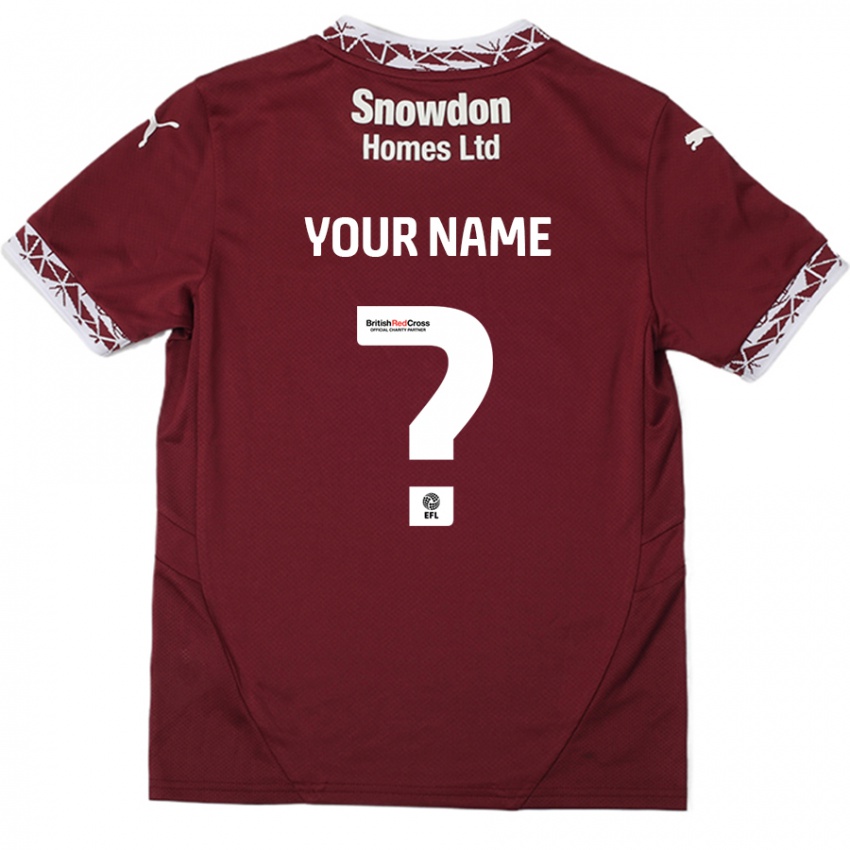 Kinder Ihren Namen #0 Burgundrot Heimtrikot Trikot 2024/25 T-Shirt