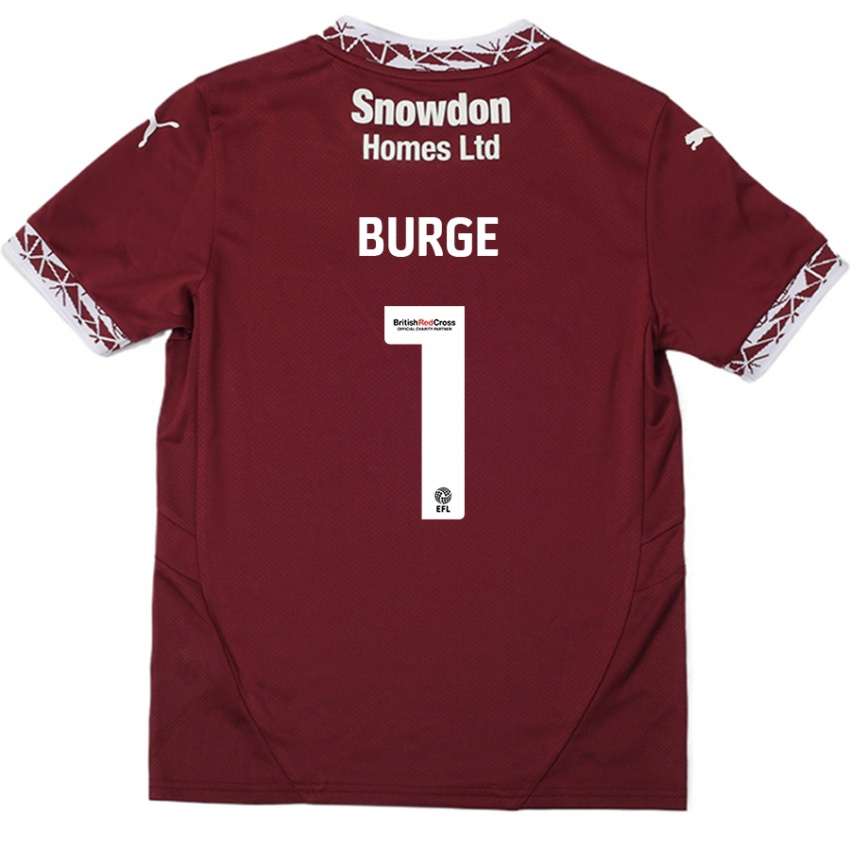 Kinder Lee Burge #1 Burgundrot Heimtrikot Trikot 2024/25 T-Shirt