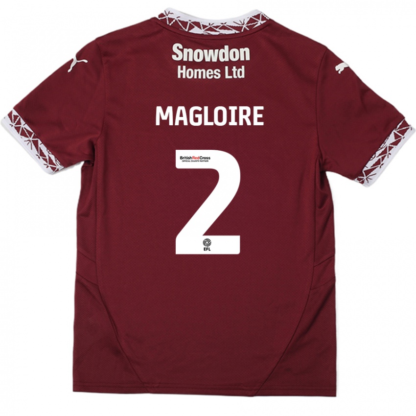 Kinder Tyler Magloire #2 Burgundrot Heimtrikot Trikot 2024/25 T-Shirt