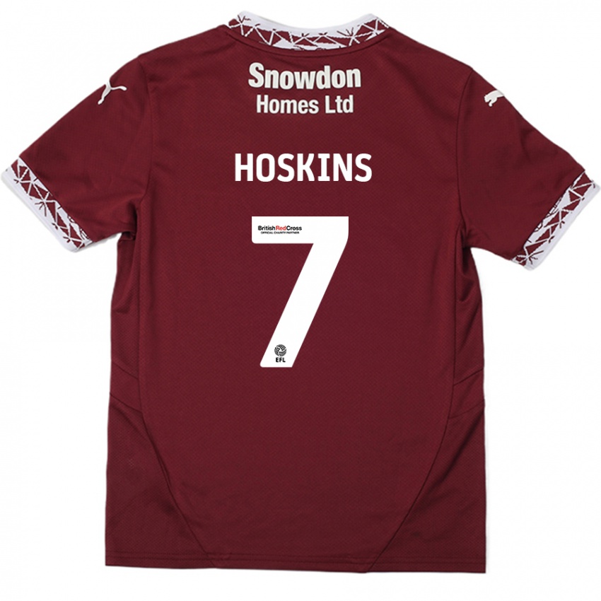 Kinder Sam Hoskins #7 Burgundrot Heimtrikot Trikot 2024/25 T-Shirt