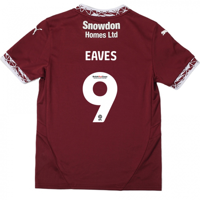 Kinder Tom Eaves #9 Burgundrot Heimtrikot Trikot 2024/25 T-Shirt