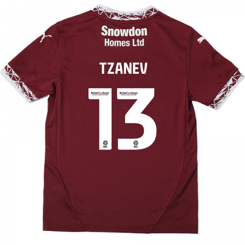 Kinder Nik Tzanev #13 Burgundrot Heimtrikot Trikot 2024/25 T-Shirt