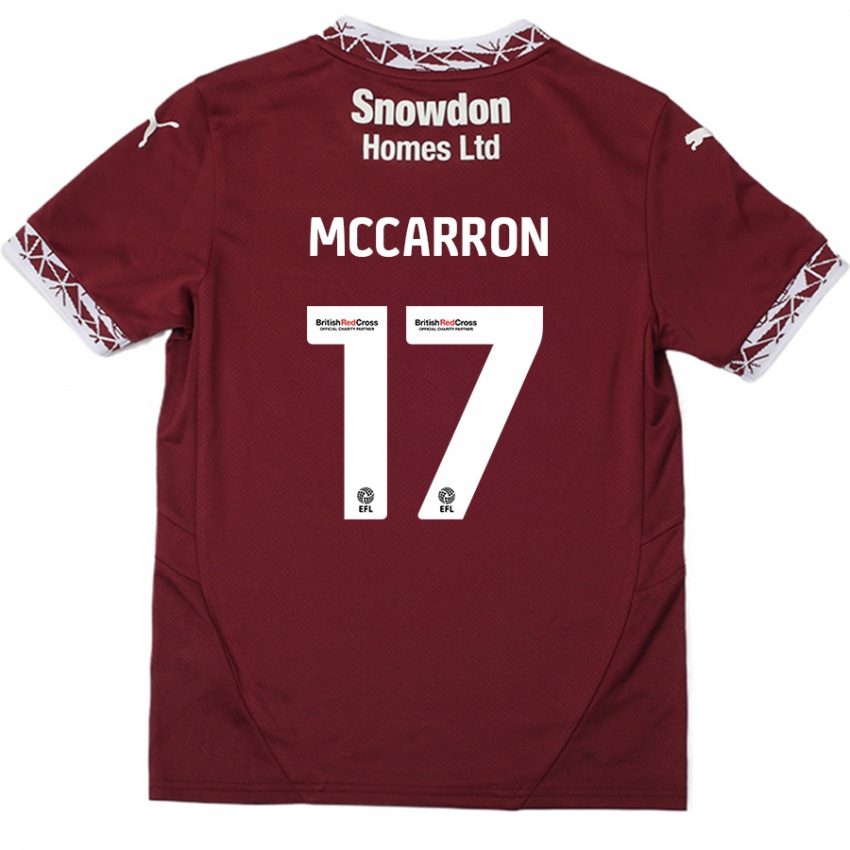 Kinder Liam Mccarron #17 Burgundrot Heimtrikot Trikot 2024/25 T-Shirt