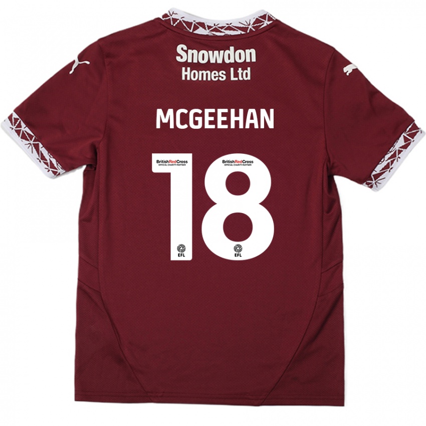 Kinder Cameron Mcgeehan #18 Burgundrot Heimtrikot Trikot 2024/25 T-Shirt