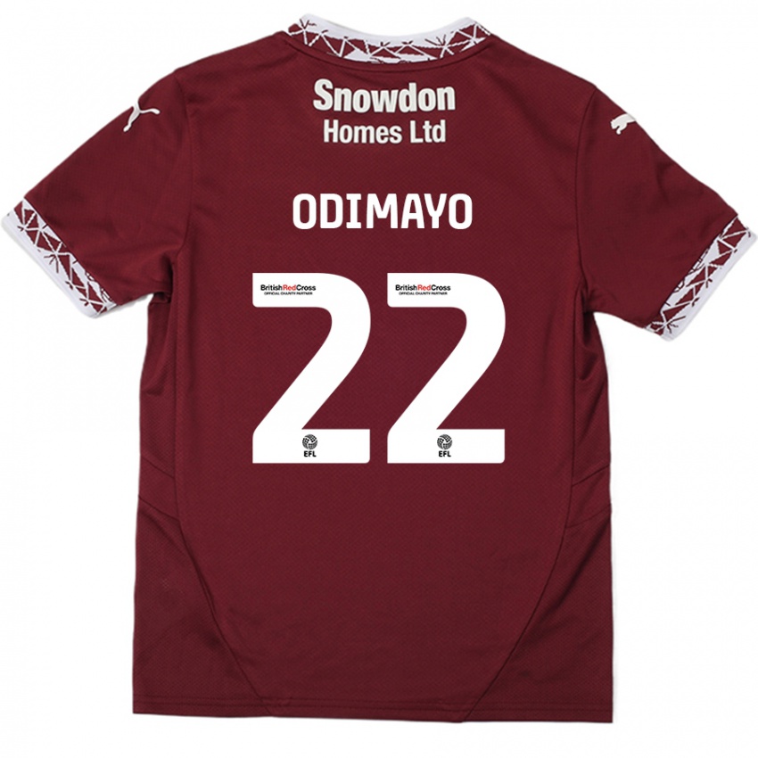 Kinder Akin Odimayo #22 Burgundrot Heimtrikot Trikot 2024/25 T-Shirt