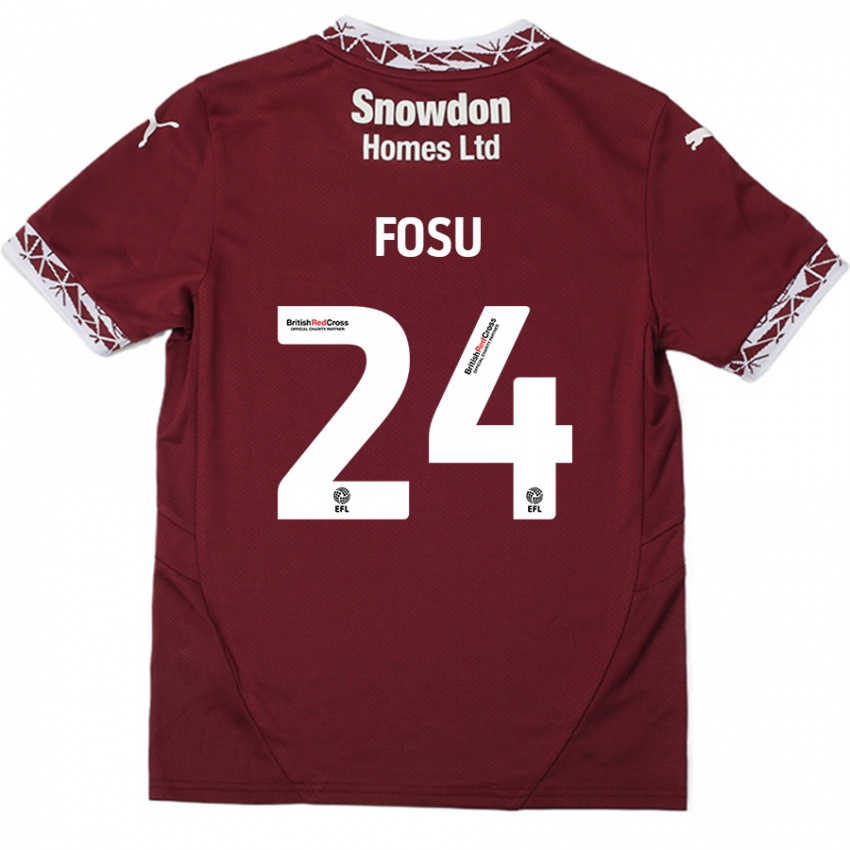 Kinder Tariqe Fosu #24 Burgundrot Heimtrikot Trikot 2024/25 T-Shirt