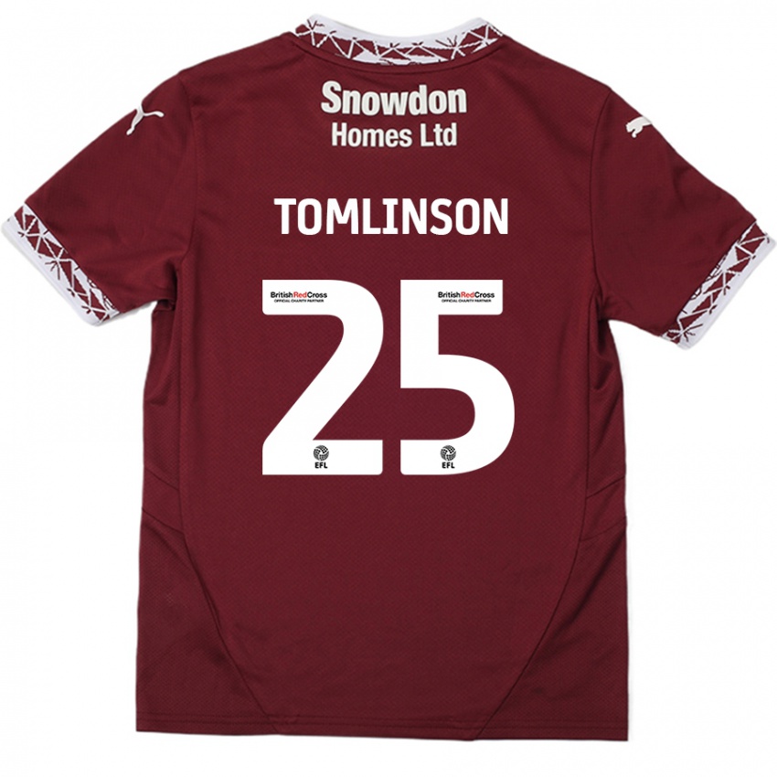 Kinder Josh Tomlinson #25 Burgundrot Heimtrikot Trikot 2024/25 T-Shirt