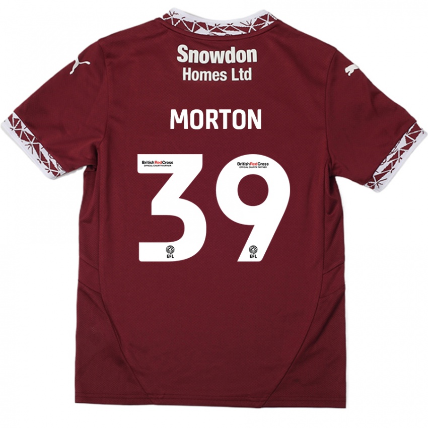 Kinder Callum Morton #39 Burgundrot Heimtrikot Trikot 2024/25 T-Shirt