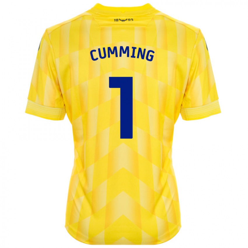 Kinder Jamie Cumming #1 Gelb Heimtrikot Trikot 2024/25 T-Shirt